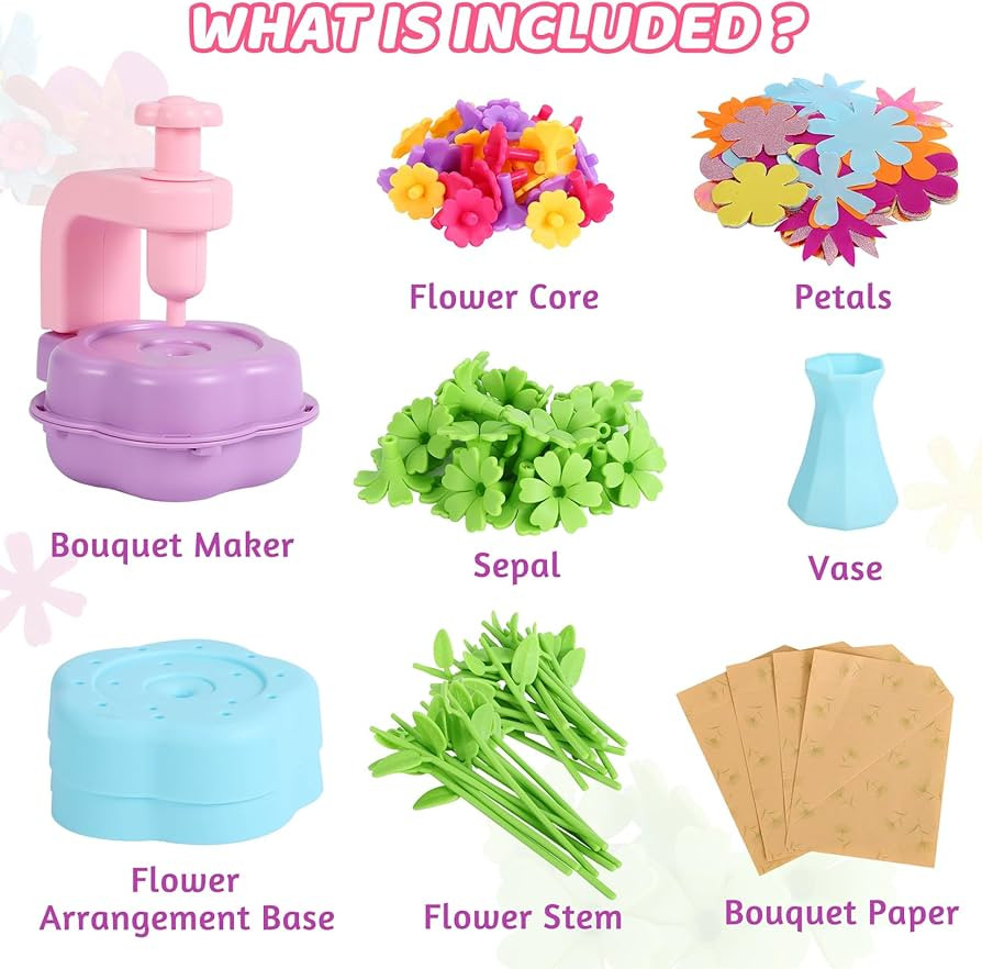 DAISRED Flower Craft Kits Toys, Easter Basket Stuffers Gifts for Kids, Arts and Crafts for Girls ... | Amazon (US)