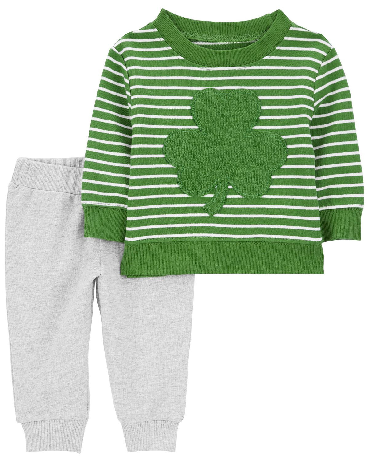 Green/Heather Baby 2-Piece St. Patrick's Day Top & Pant Set | carters.com | Carter's
