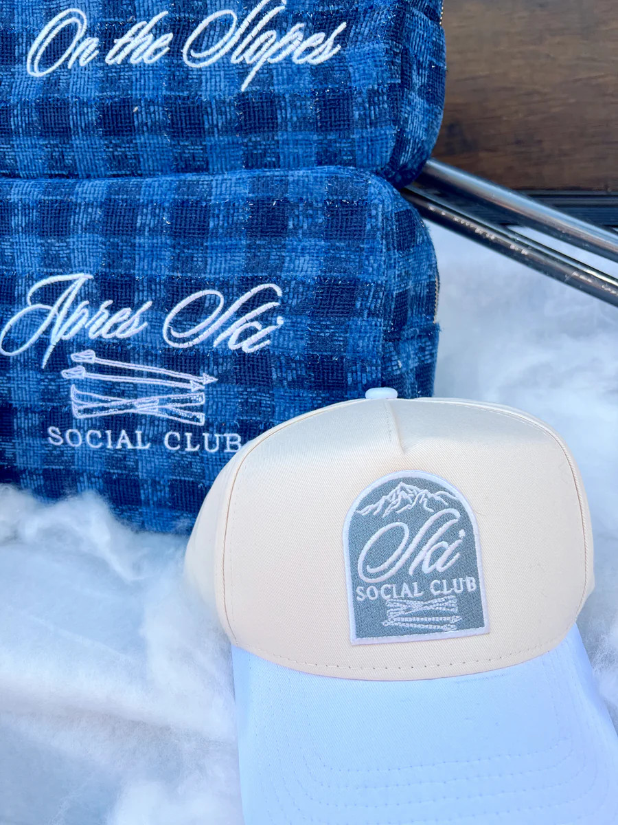 Ski Club - White Vintage Trucker Hat | KenzKustomz