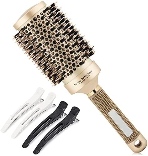 Round Brush for Blow Drying, Hair Brush With Boar Bristle, Nano Thermal Ceramic Barrel Ionic Tech Ha | Amazon (US)