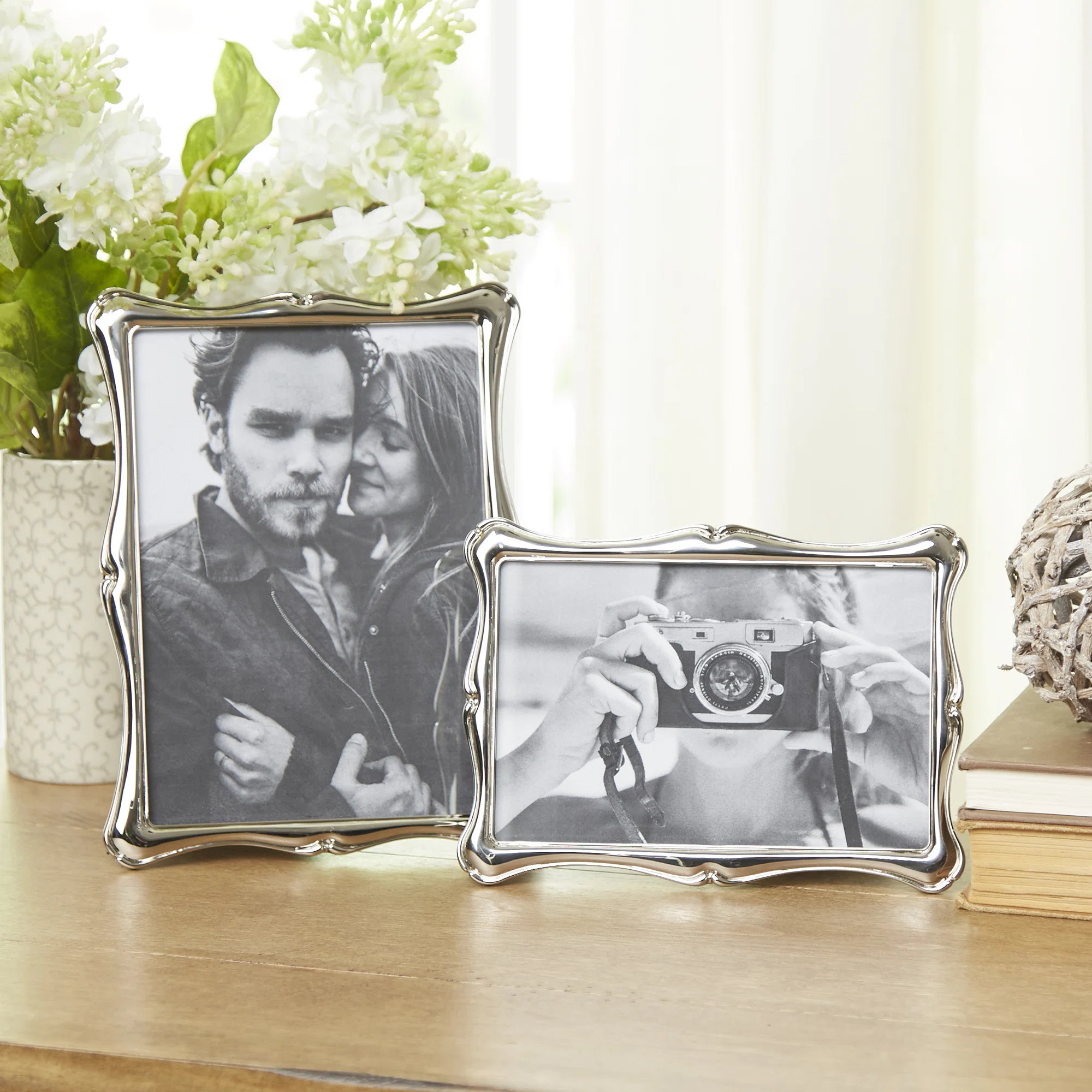 Indie Silver Metal Beveled Picture Frame with Mat | Wayfair North America