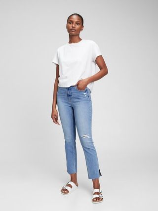 Sky High Rise Distressed Vintage Slim Jeans with Washwell™ | Gap (US)