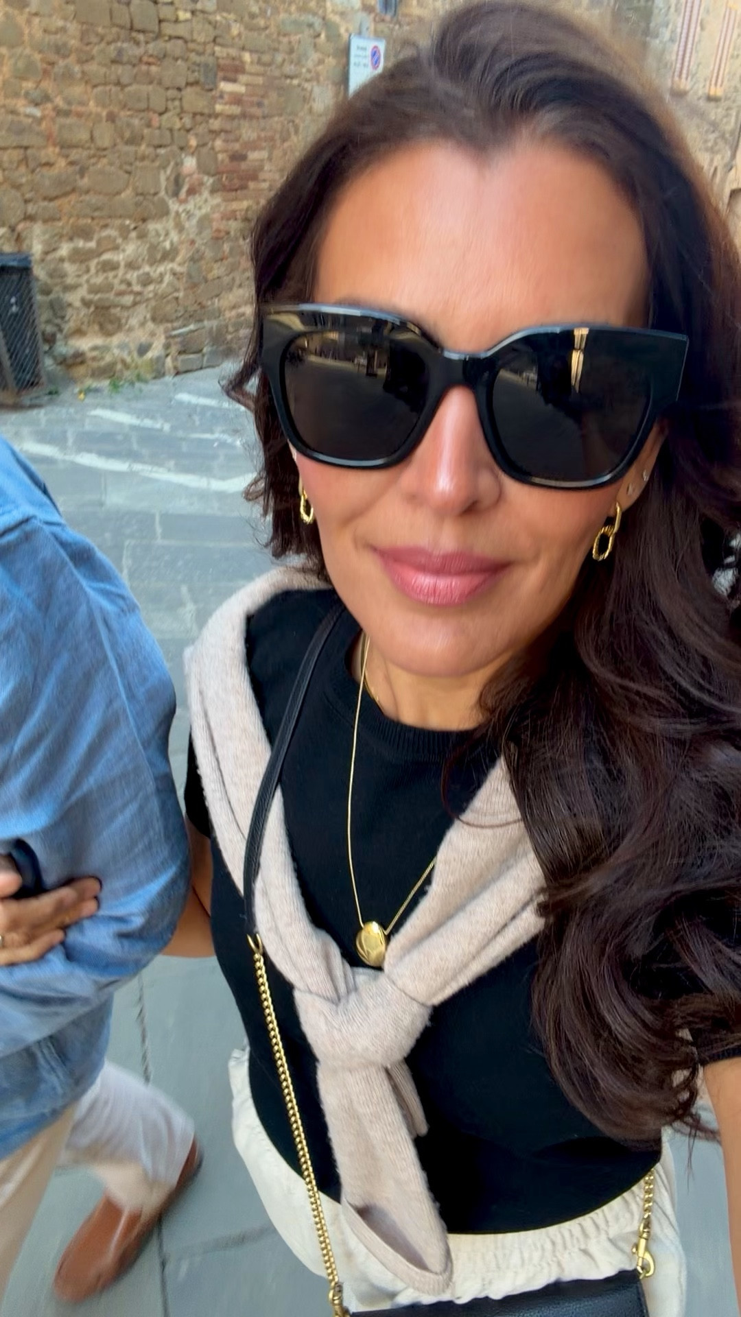 Size S in linen pants, size S in top and sweater. Sandals are tts. And bag has removable straps. 
Adding husband outfit too! 

#LTKSaleAlert #LTKdayinmylife #LTKOver40