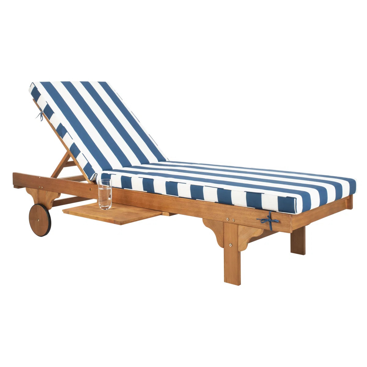 Alvah Outdoor Eucalyptus Wood Chaise Lounge , Cushion Included | Wayfair North America