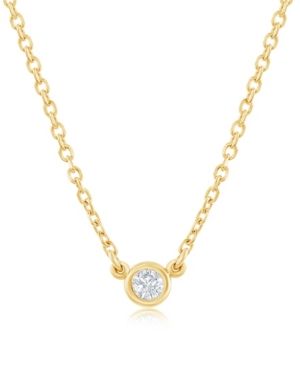 Diamond Bezel-Set Solitaire Pendant Necklace (1/20 ct. t.w.) in 14k White, Yellow or Rose Gold, 16"  | Macys (US)
