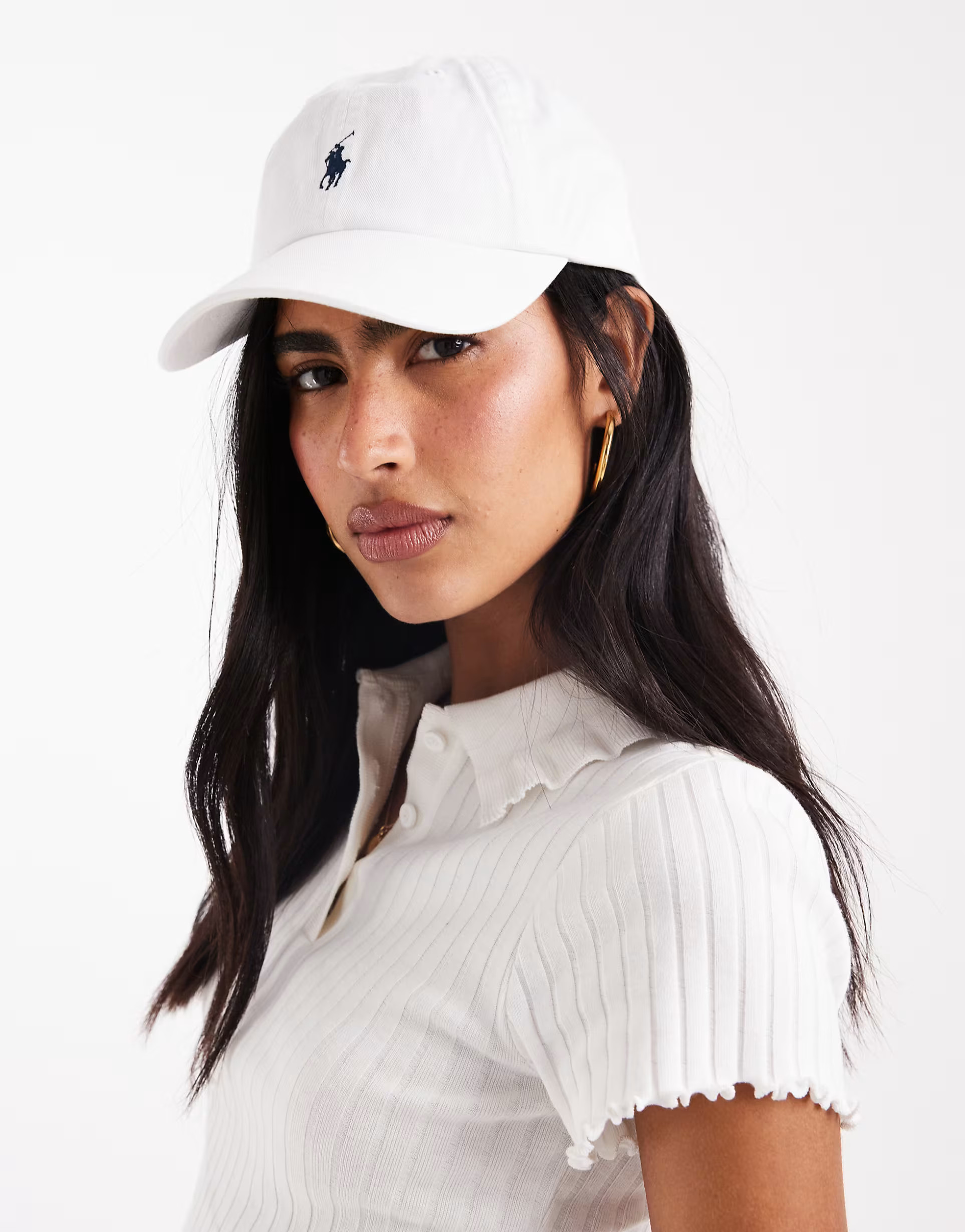 Polo Ralph Lauren icon logo baseball cap in white and navy | ASOS (Global)