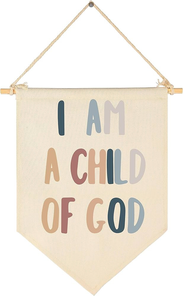 Scripture Flag Sign Gifts for Baby Newborn Boys Girls Kids-Christian Bible Verses Banner Wall Dec... | Amazon (US)