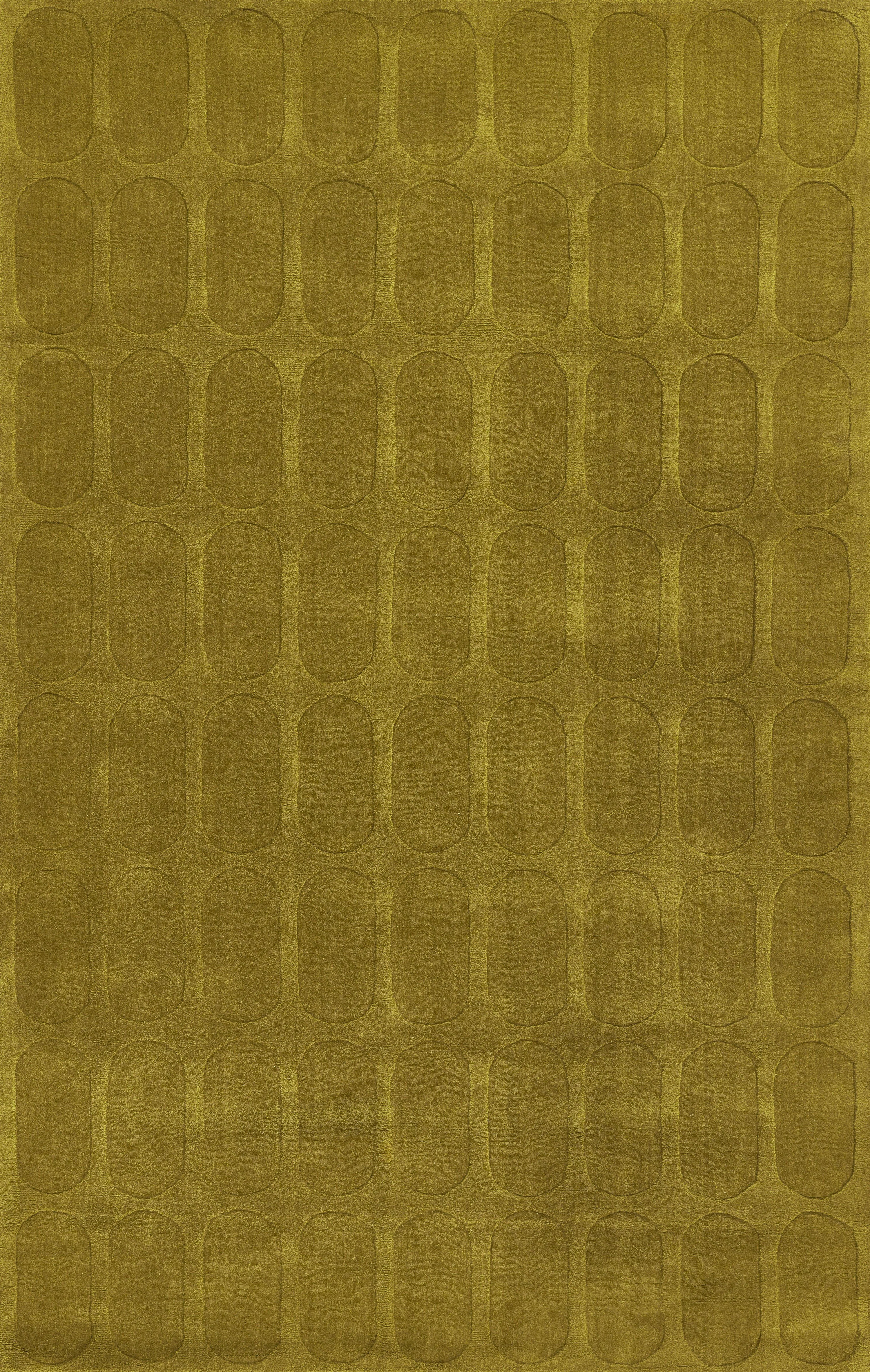 Contour Hand Woven Wool Geometric Light Olive Area Rug | AllModern