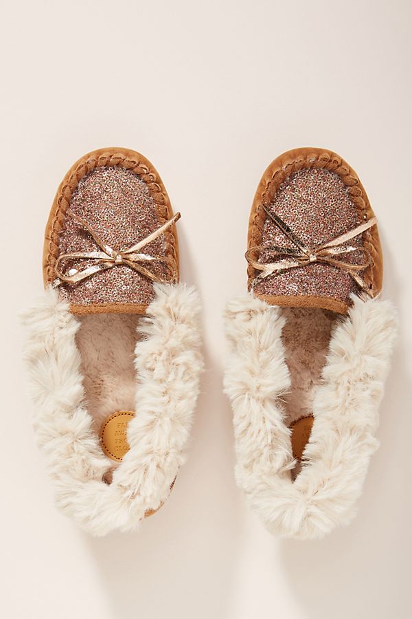 Far Away From Close Sequined Moccassin Slippers | Anthropologie (US)