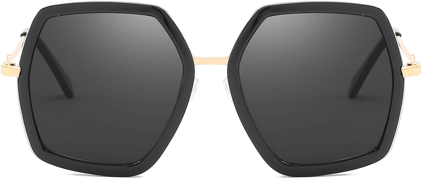 Oversized Square Sunglasses for Women Retro Chic Metal Frame UV400 Geometric Brand Designer Shades | Amazon (US)