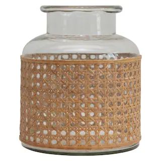 Bloomingville Clear Glass Vase with Woven Natural Cane Sleeve | Michaels | Michaels Stores