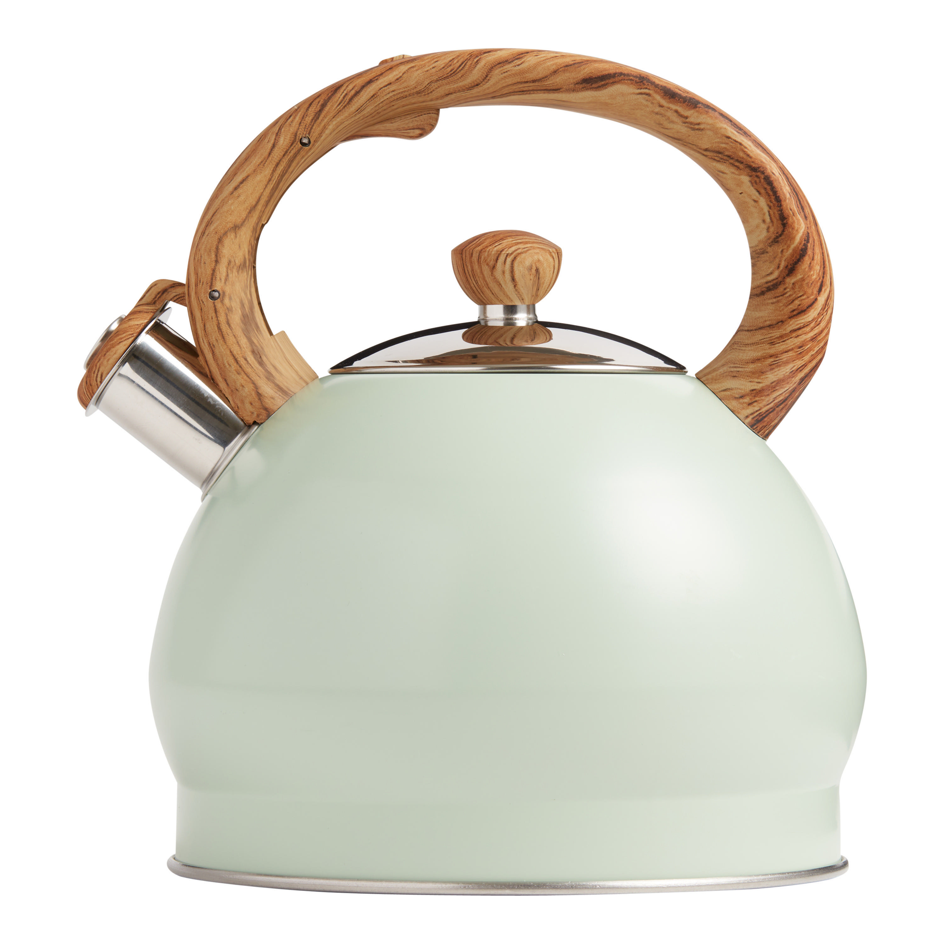 Sage Stainless Steel and Woodgrain Tea Kettle | World Market