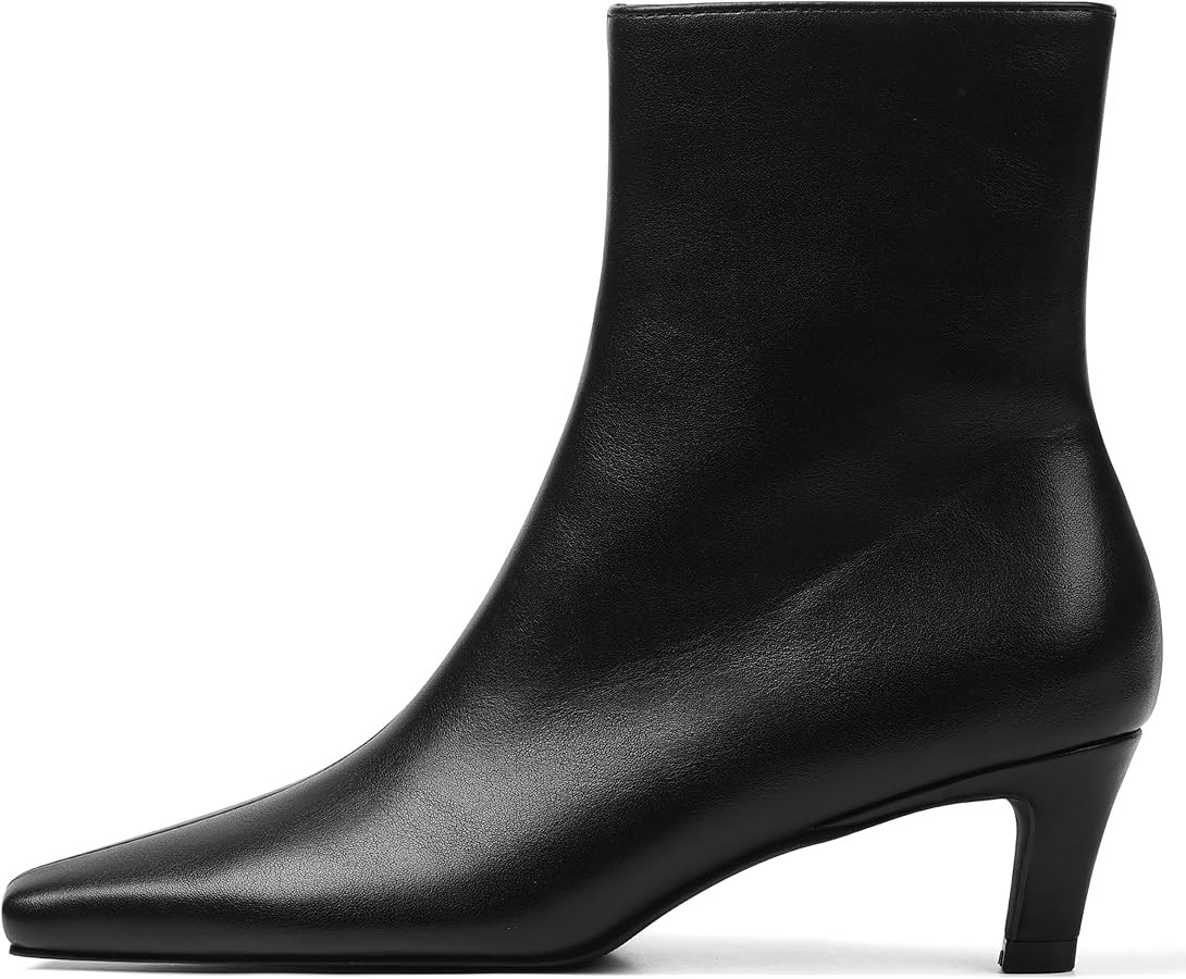 Mattiventon Fall Boots for Women Square Toe Kitten Heels Faux Suede Short Low Heel Dressy Ankle B... | Amazon (US)