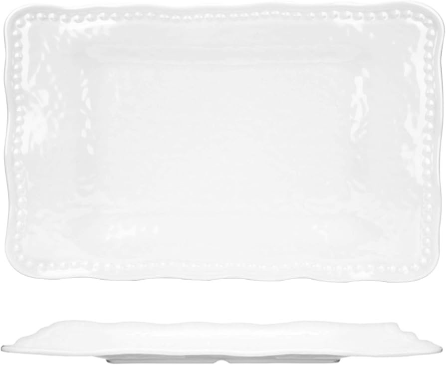 KOXIN-KARLU Melamine Trays, 17-inch Serving Trays and Platters, Set of 2 White | Amazon (US)