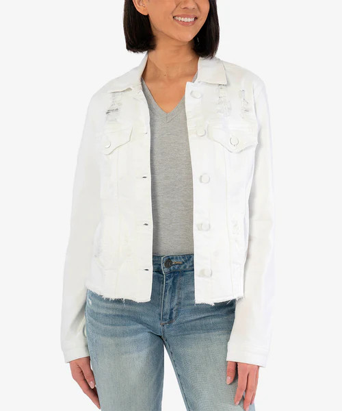 Julia Crop Jacket (White) - SMALL / Optic White - Kut from the Kloth | Kut From Kloth