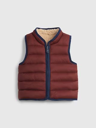 Baby Reversible ColdControl Max Puffer Sherpa Vest | Gap (US)