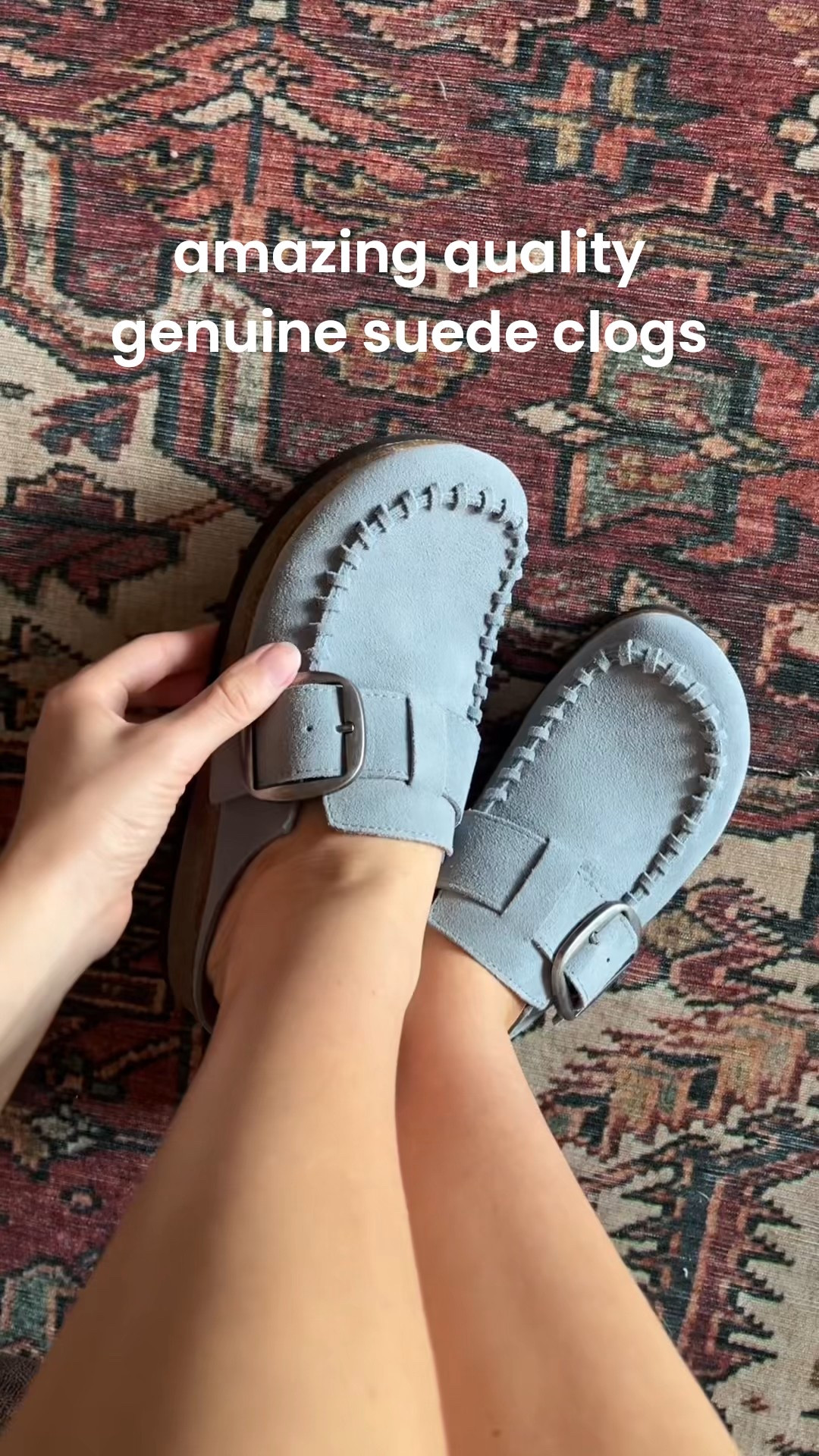 These White Mountain Bayberry buckle clogs are so cute and so comfortable right out of the box! Genuine suede, great quality and lovely details. Love the blue!

SIZE UP if in between sizes. I wear a 7.5 and the 8 fit great (with room for socks) 

#clogs #suedeclogs #bayberryclogs #fallclogs #blueclogs #fallshoes #buckleclogs

Suede buckle clogs for fall, blue suede clogs, suede cork clogs  

#LTKFindsUnder100 #LTKShoeCrush #LTKFallSale