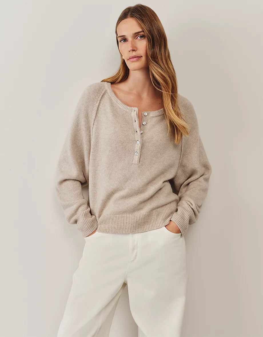 Button Detail Jumper with Alpaca | The White Company UK & ROW