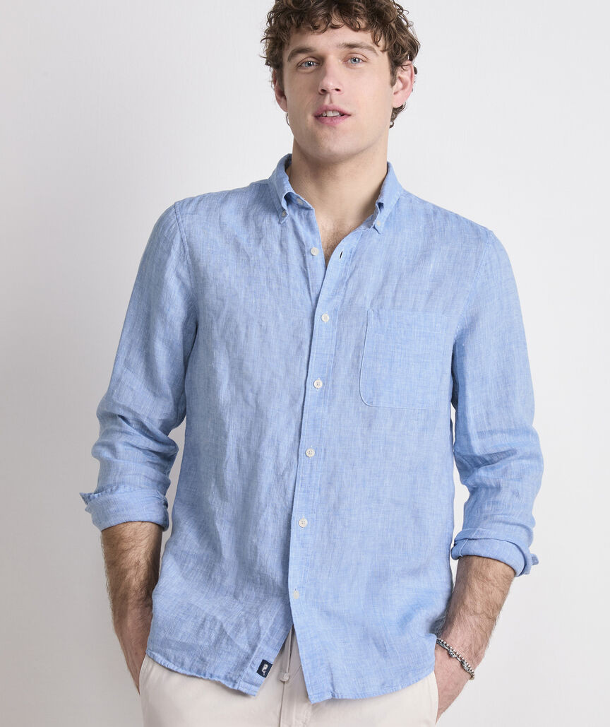 Surfside Solid Linen Shirt | vineyard vines