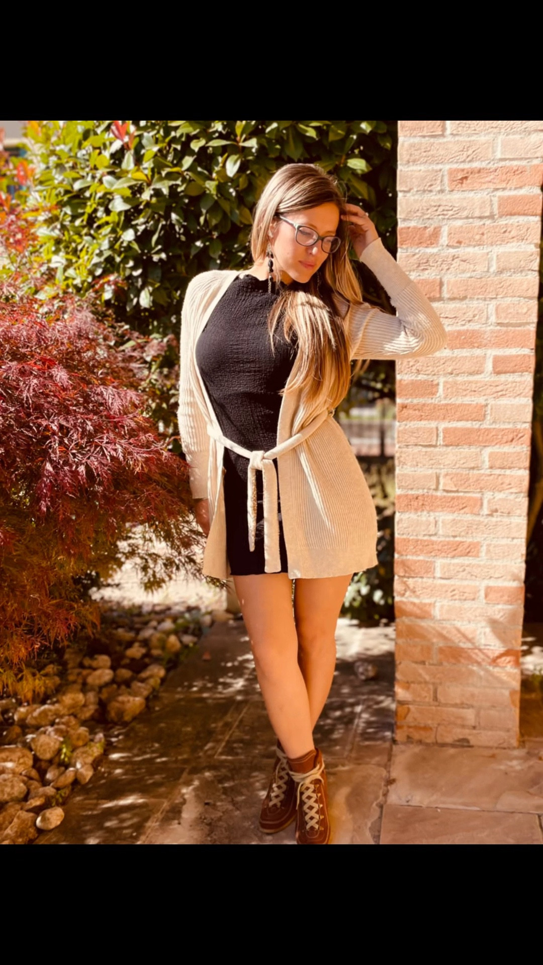 Honey and Vanilla Vibe. Autumn cashmere cardigan styled with black mini dress and ankle lace boots. Added a touch of vanilla skin by Phlur. Warm sophisticated look for fall

#LTKPetite #LTKSeasonal #LTKFindsUnder50