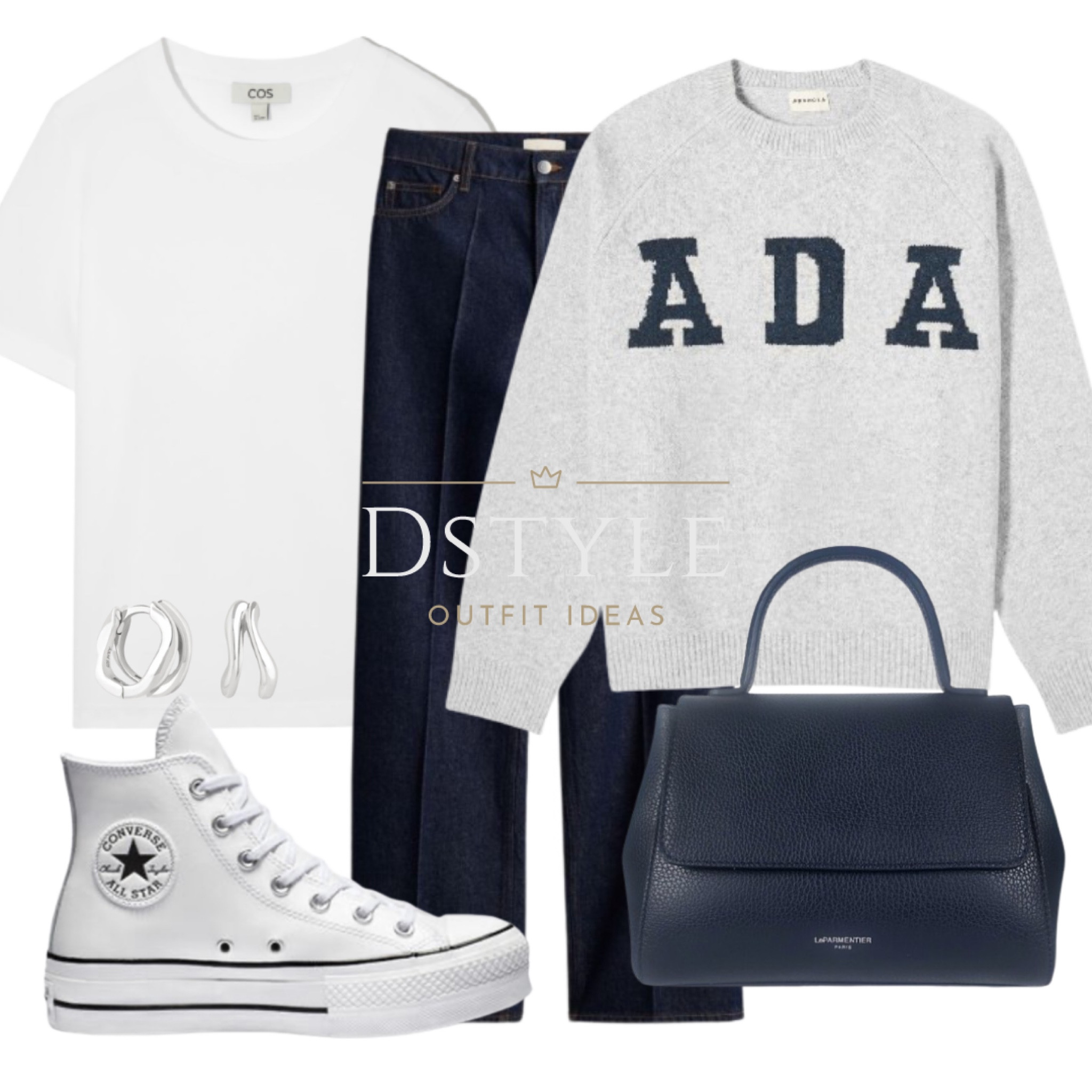 Keeping it cozy and casual! Loving this comfy combo of a white t-shirt, dark denim jeans, and the Adanola ADA oversized knit sweatshirt in light grey melange & navy. Perfect for those laid-back vibes. 

#LTKstyletip #LTKshoecrush #LTKtravel