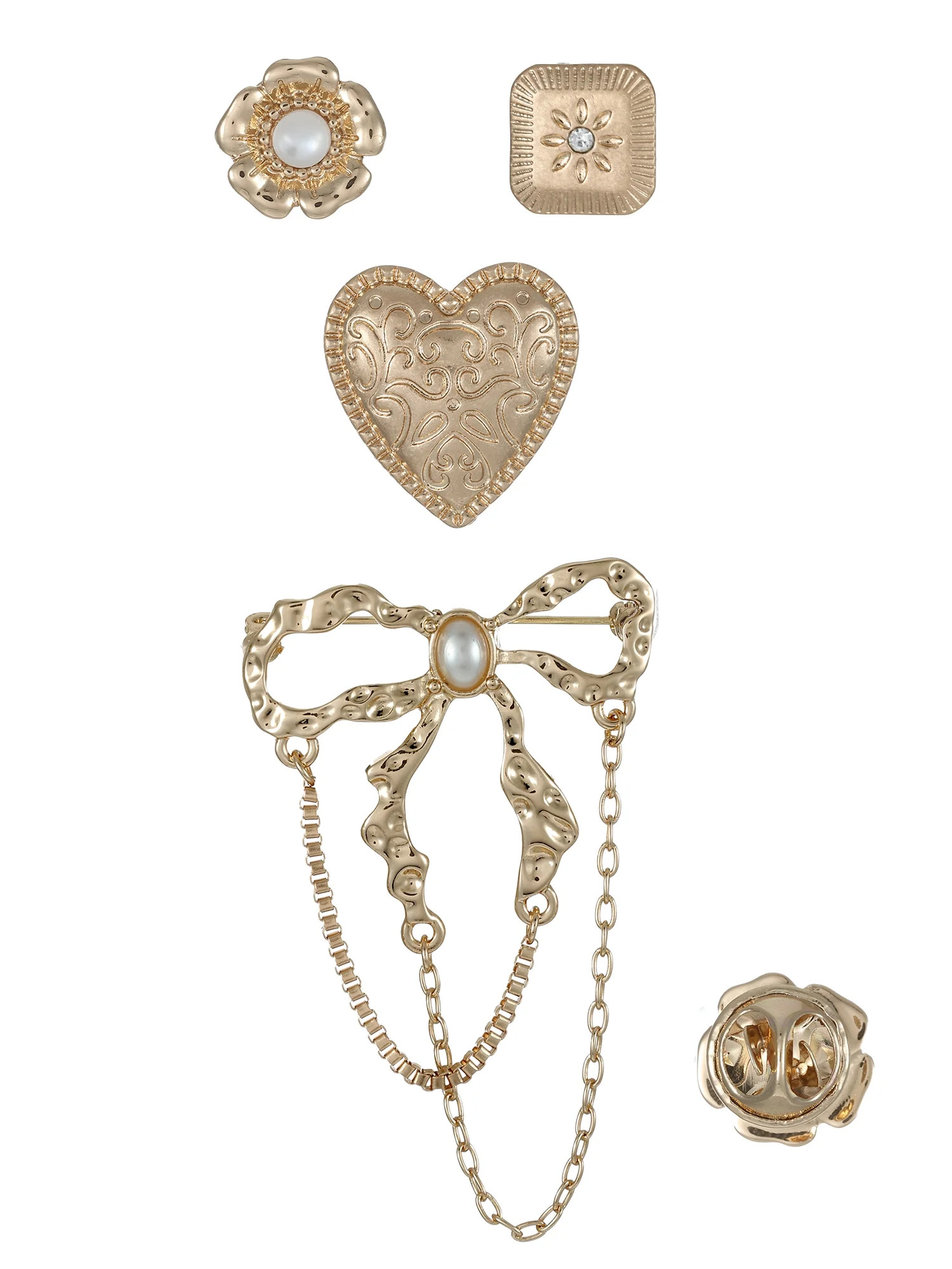 No Boundaries Holiday Gifting Heart Brooch Set | Walmart (US)