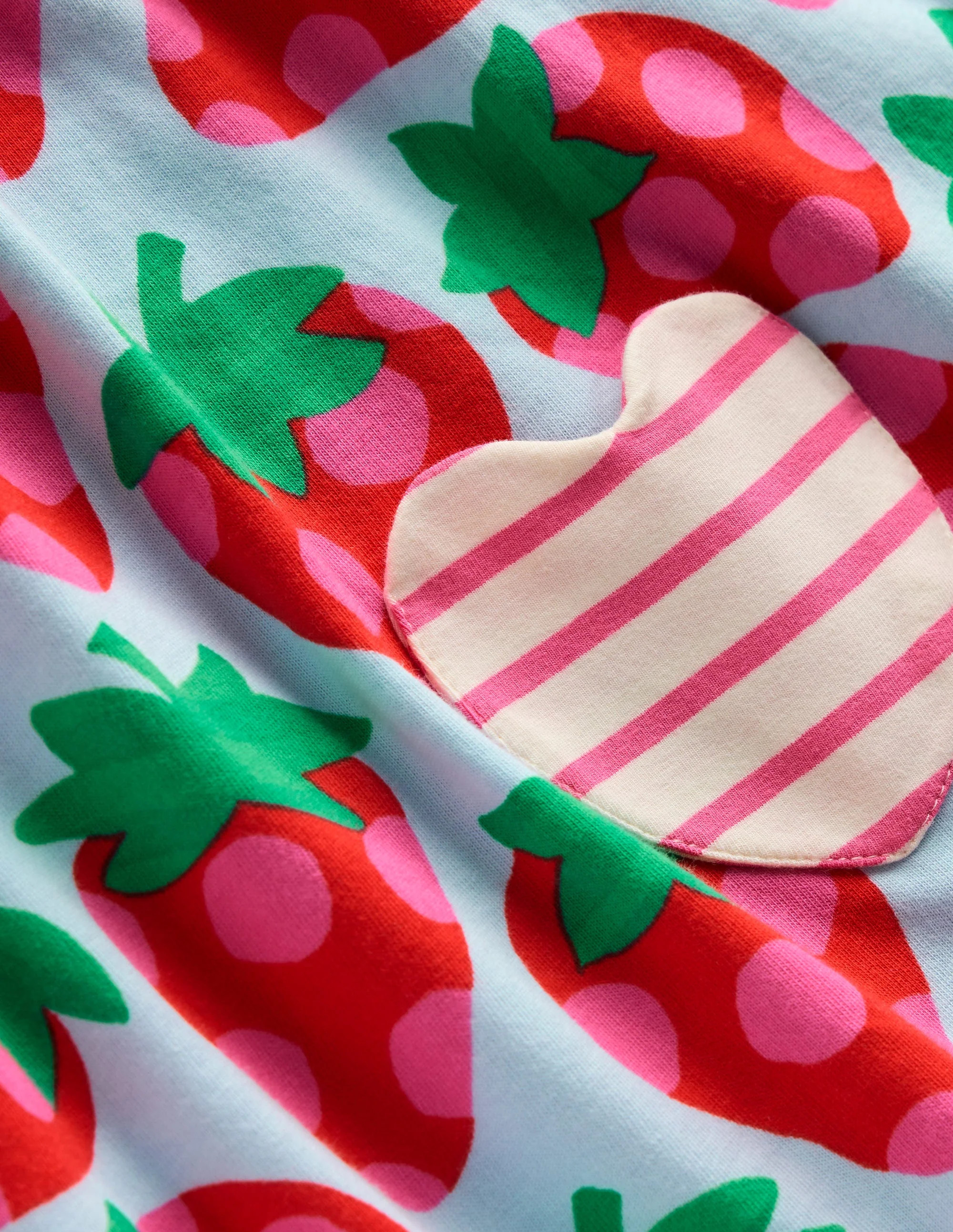 Short-sleeved print tunic set-Misty Blue Strawberry | Boden (US)