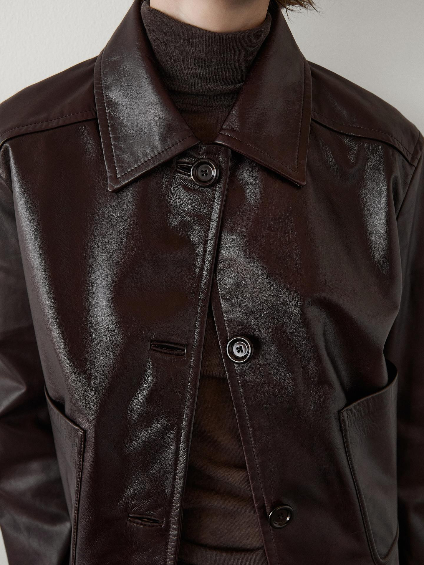Nappa leather jacket with pockets | Massimo Dutti DE