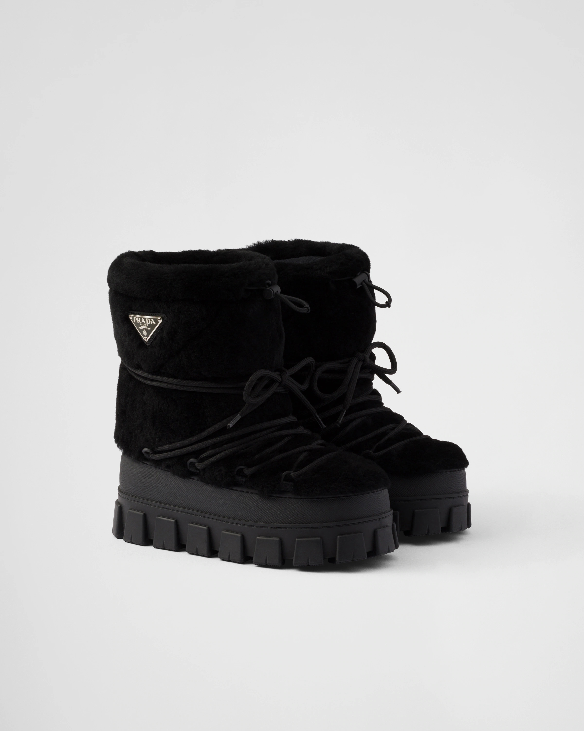 Shearling après ski booties | Prada US