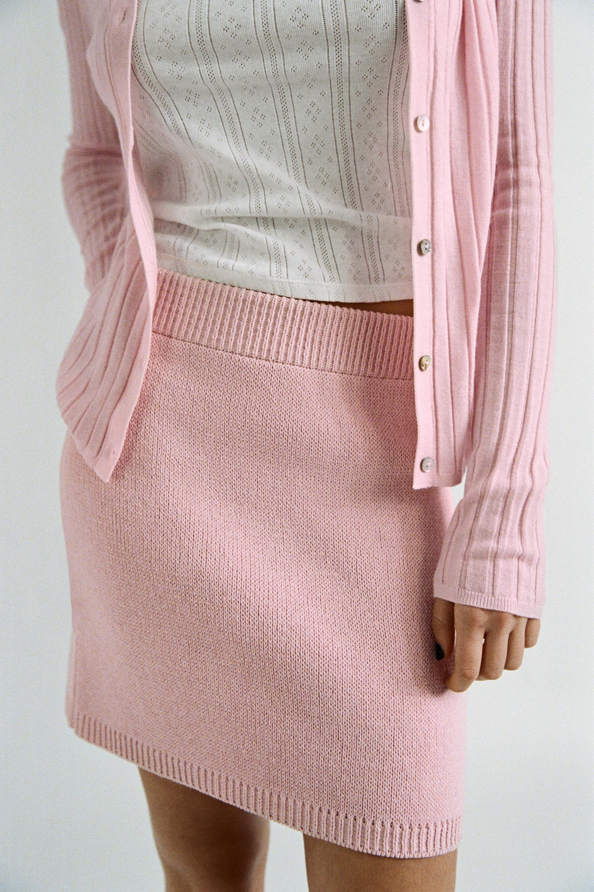 High-waist skirt with an elasticated waistband. Ribbed trims. | Zara UK