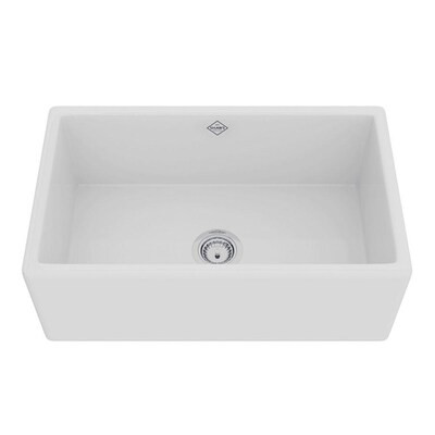 Rohl Shaws Farmhouse Apron Front 27.75-in x 16.82-in White Single Bowl Kitchen Sink Lowes.com | Lowe's