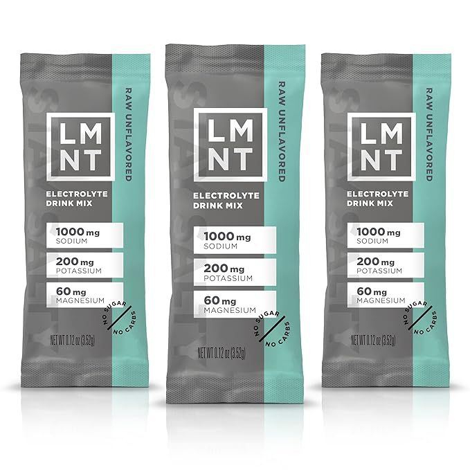 LMNT Zero-Sugar Electrolytes - Raw Unflavored Salt - Hydration Powder Packets | No Artificial Ing... | Amazon (US)