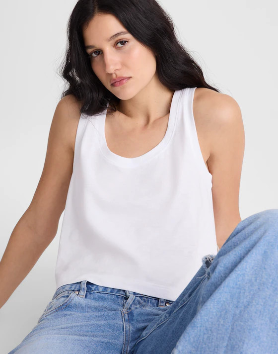 The Easy Crop Scoopneck Tank in Soft Slub | Madewell