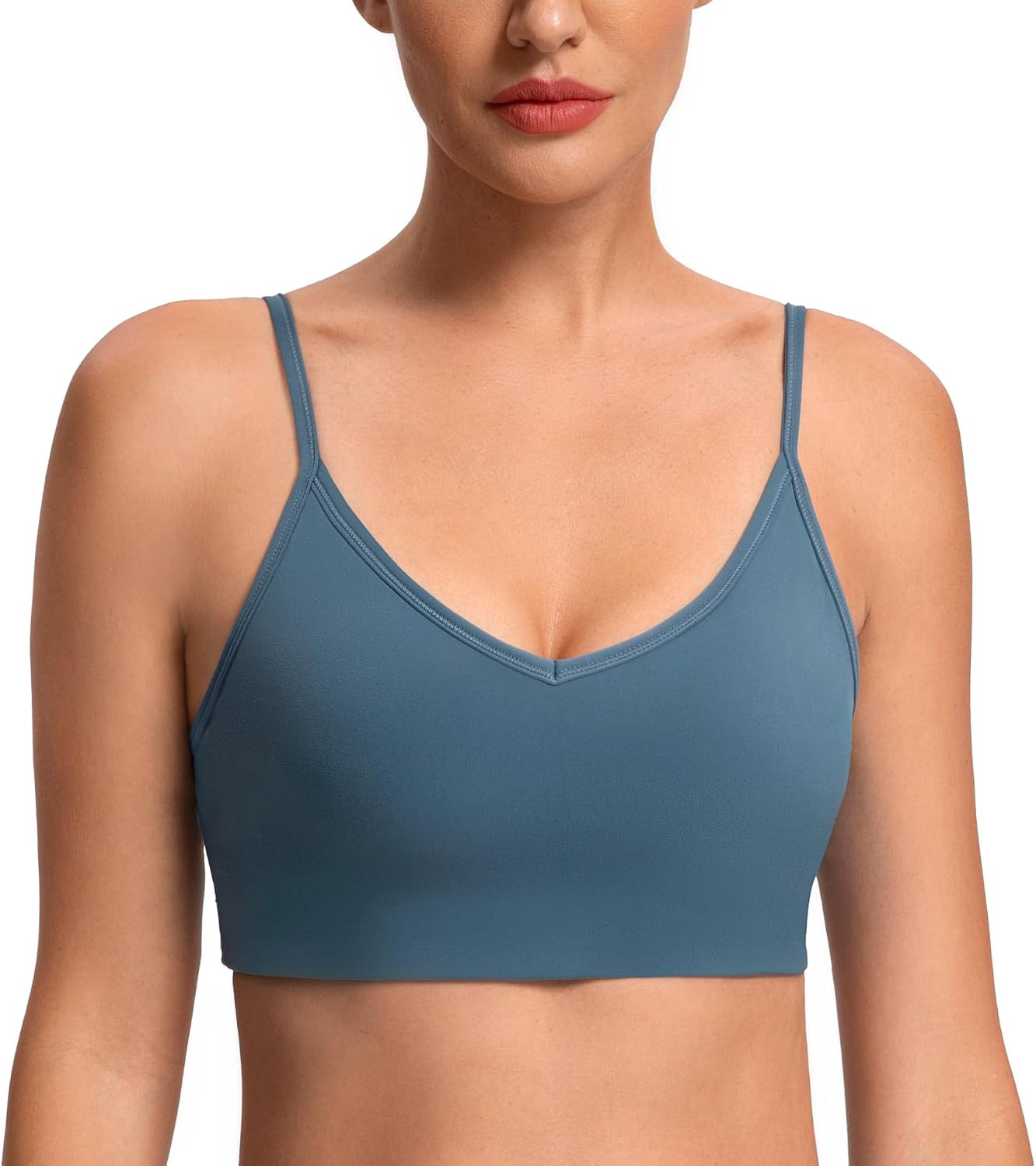 Colorfulkoala Dreamlux Women's V‑Neck Crisscross‑Back Padded Sports Bra | Amazon (US)