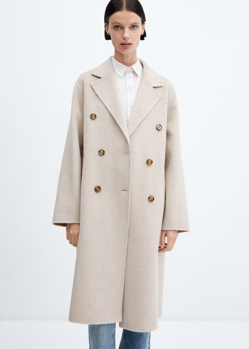 Handmade oversized wool coat -  Women | Mango USA | MANGO (US)