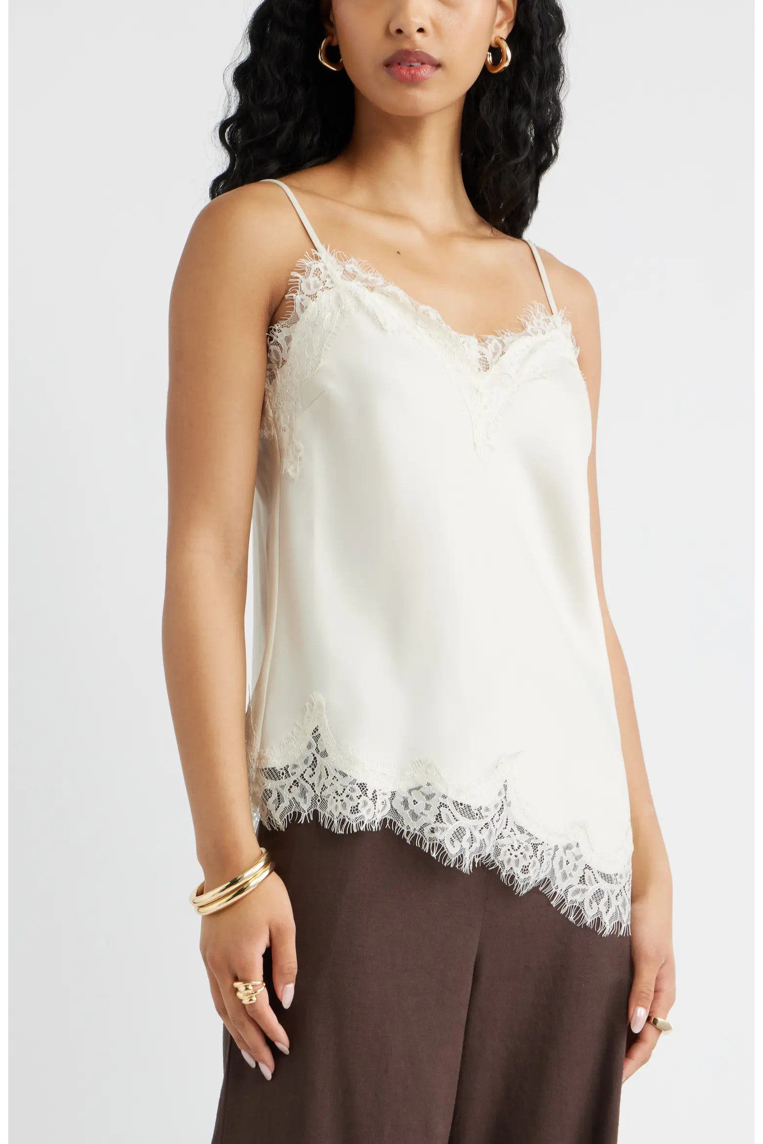 Lace Trim Satin Camisole (Women) | Nordstrom | Nordstrom