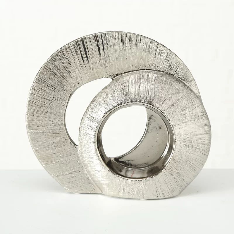 2 Pieces Zauber Incised Double Infinity Ring Sculpture Set | Wayfair Professional