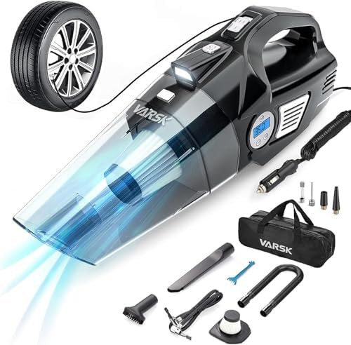 VARSK 4-in-1 Car Vacuum Cleaner High Power, Tire Inflator Portable Car Vacuum with Digital Tire P... | Amazon (US)