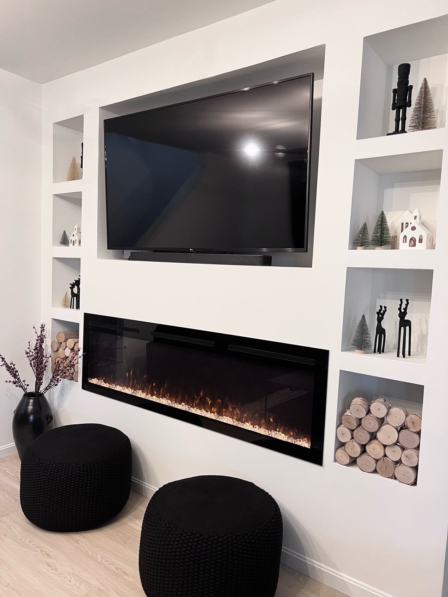 Fireplace buildout holiday decor! 

#LTKhome #LTKFind #LTKsalealert