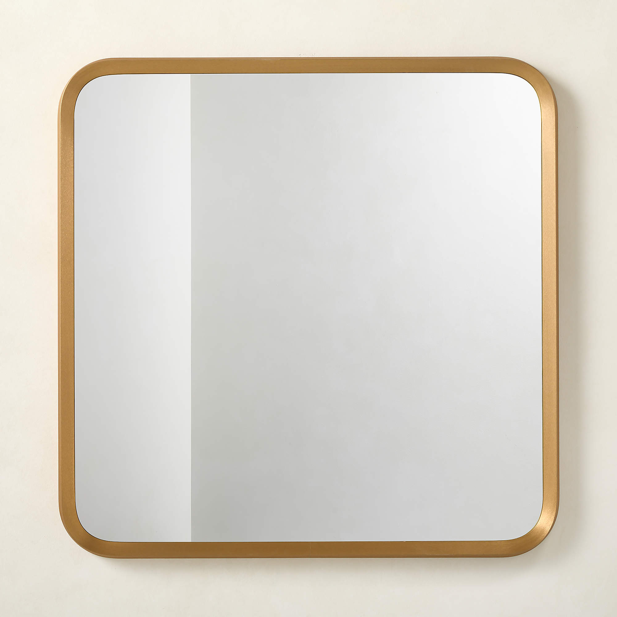 Isari Brass Rough Cast Aluminum Square Wall Mirror 36"x36" | CB2 | CB2