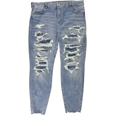 American Eagle Womens Repair Crackle Jeggings Blue 20 Regular | Walmart (US)