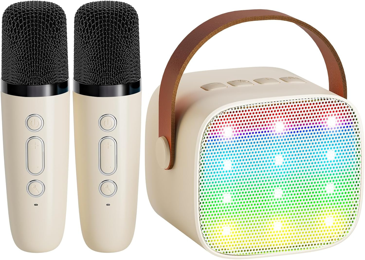 YLL Mini Karaoke Machine with 2 Wireless Microphones for Kids Adults, Portable Bluetooth Speaker ... | Amazon (US)