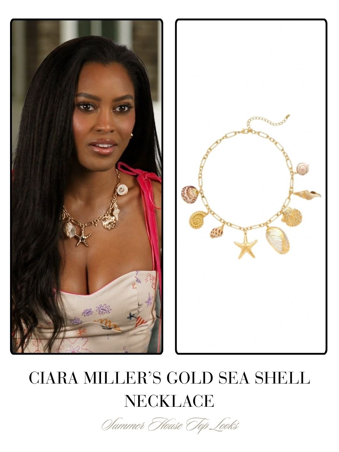 Ciara Miller’s Gold Sea Shell Necklace 