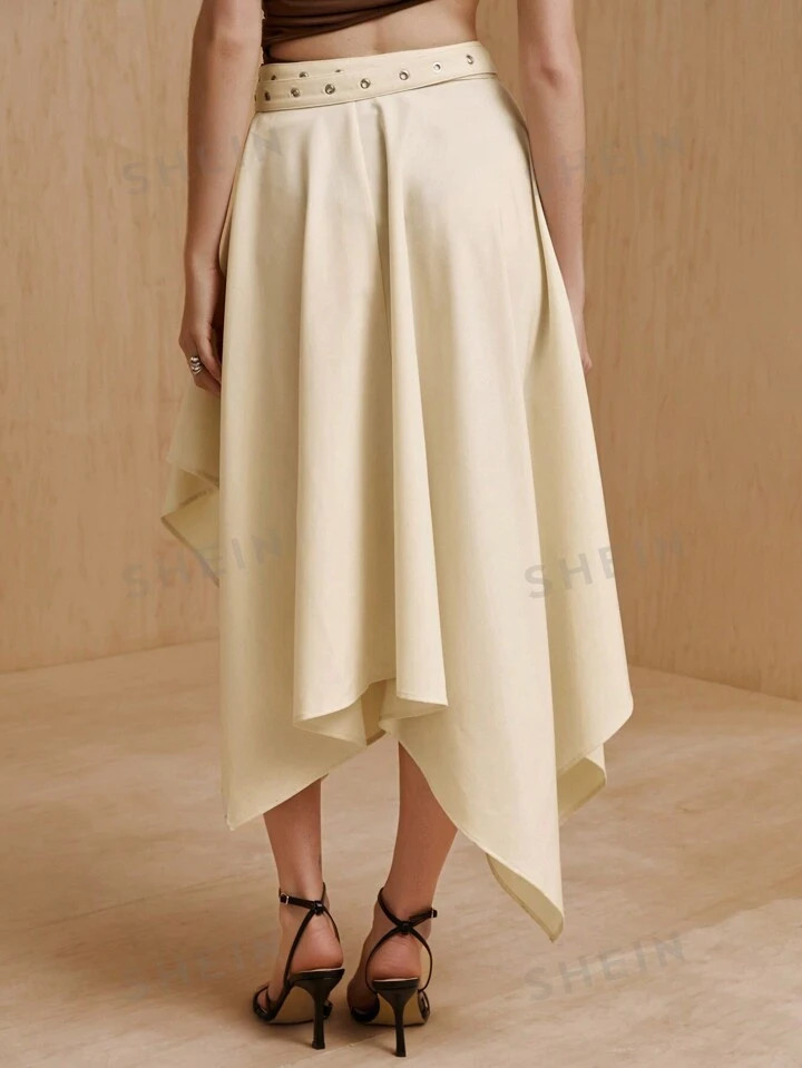 MONSE Mathilde Lhomme Asymmetrical Midi Skirt With Long Belt | SHEIN