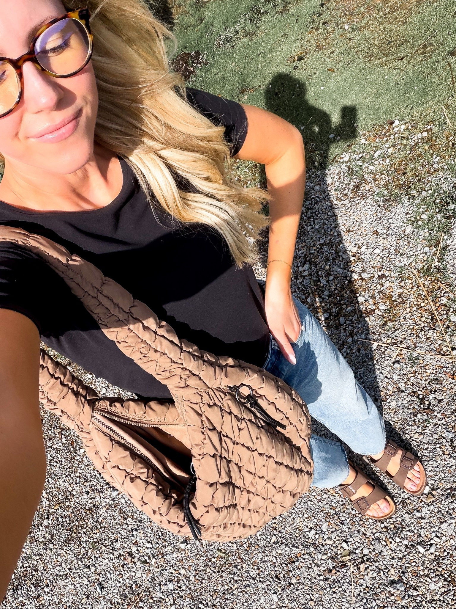 Channeling my inner Carolyn Bessette today! Ootd for breakfast out, grabbing plants at the nursery, and taking the kids to the playground! Love this basic tee- I’ve worn it so much and love that Target still carries it! And these high rise straight leg jeans from Amazon are a go-to for me! Wearing xsmall in the tee and denim. I’m 5’7”. 

#LTKootd #LTKmorningroutine #LTKdayinmylife