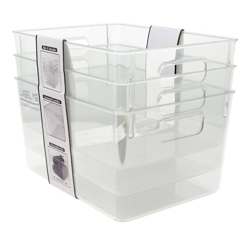 3-Piece All Purpose Clear Storage Bins | At Home