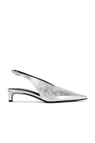 Jil Sander Sling Back Pump in Sky Grey - Metallic Silver. Size 36 (also in ). | FWRD 