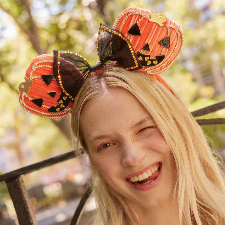 Disney Minnie Mouse Jack-O'-Lantern Ears Headband - Minnie Mouse Jack- | BaubleBar