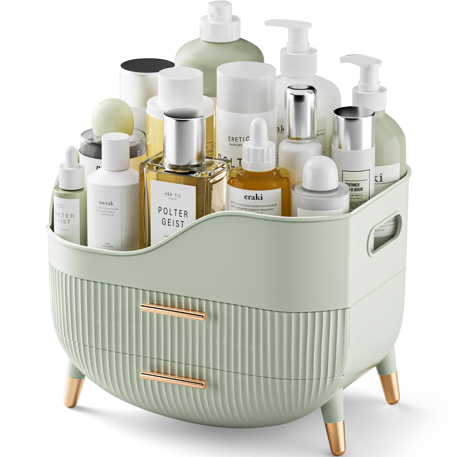 Makeup Organizer with Drawers,Skincare Organizer for Vanity,Storage Box with Handle,Large Cosmeti... | Amazon (US)