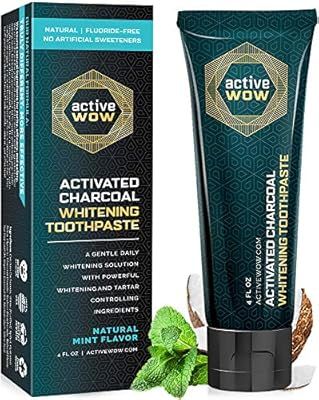 Active Wow Activated Charcoal Toothpaste - Teeth Whitening Formula with Organic Coconut Oil & Xyl... | Amazon (US)